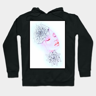 pink blue fashion illustration Hoodie